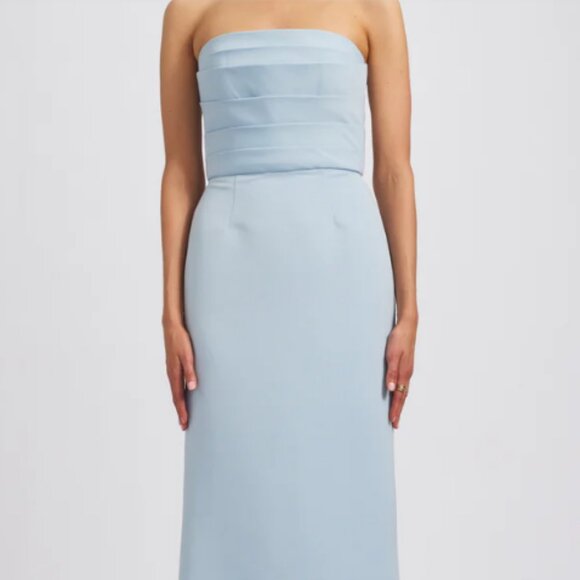 Amsale Sonia Ice Blue Dress - Picture 1 of 4